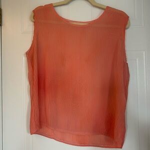 Vintage Sheer Coral Sleeveless Top